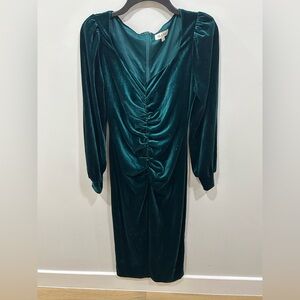 Mila Mae Green Velvet Midi Dress M Used once